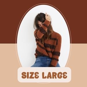 MADEWELL TERRACOTTA TINSEL HOLIDAY SWEATER Size Large